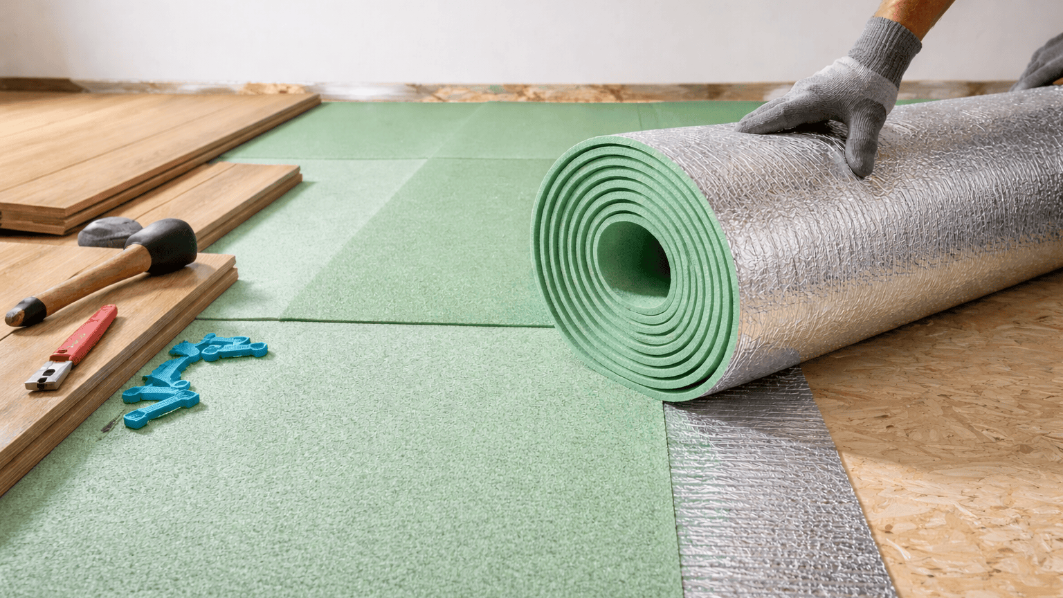 Passende Trittschalldämmung wenn Sie Parkett auf Fliesen mit Fußbodenheizung verlegen möchten